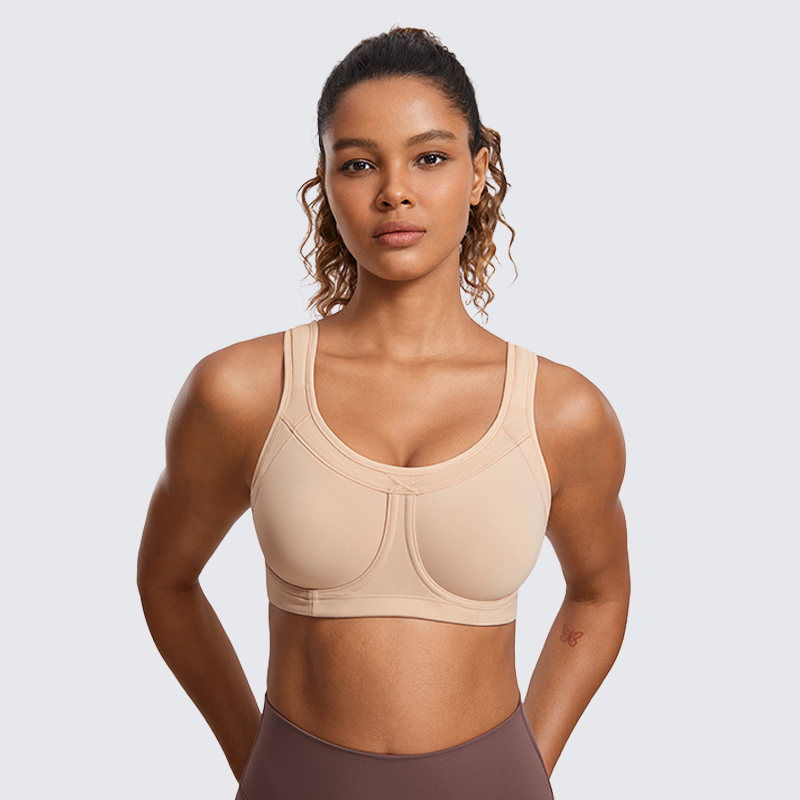 Underwire Bra Padded - SYROKAN สปอร์ตบราสำหรับผู้หญิง แผ่นรองแบบถอดได้ รองรับแรงกระแทกสูง สปอร์ตบราแบบมีโครง ครอบคลุมเต็มที่