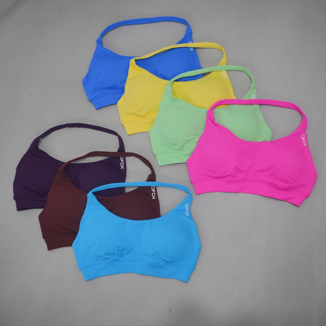 Plunge Bra Push Up - เสื้อชั้นในกีฬาไร้ตะเข็บสำหรับผู้หญิง DFDK รองรับทรงสูง ยกกระชับ ด้านหลังเปลือย เหมาะสำหรับโยคะ