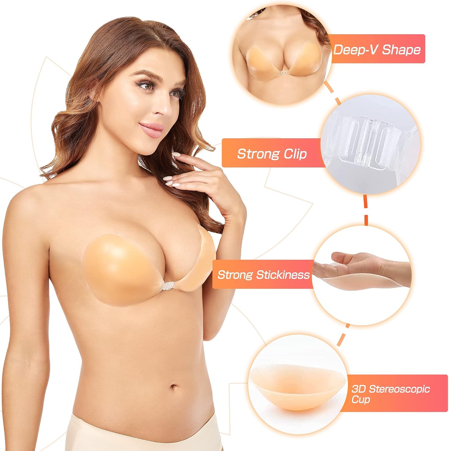 บราซิลิโคนแบบไร้สาย ยกทรงแบบดั - Strapless Bra Adhesive บทวิจารณ์และราคา